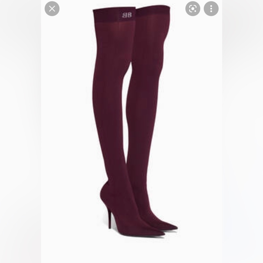 Balenciaga Maroon Thigh Highs